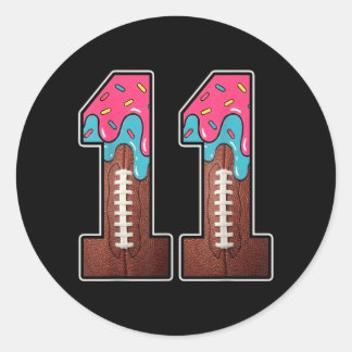 Sticker Rond Garçon pour son 11e anniversaire glace football am