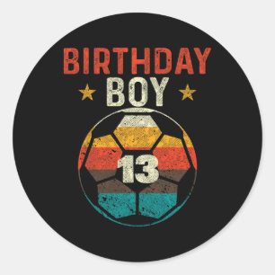 Sticker Rond Garçon qui fête ses 13 ans et qui aime le football