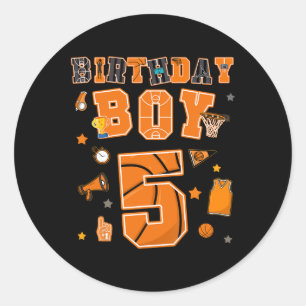 Sticker Rond Garçon qui fête son 5ème anniversaire - Célébratio