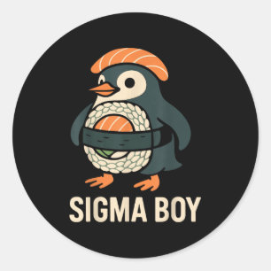 Sticker Rond Garçon Sigma Rot de Cerveau Italien Drôle de Manch