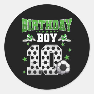 Sticker Rond Garçon Soccer 10e Anniversaire 10 Ans Sport 10 ans