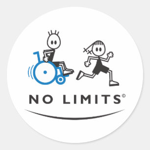 Sticker Rond Garçon spécial avec fille en course