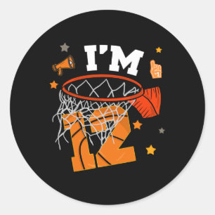 Sticker Rond Garçon squelette 12 ans anniversaire 12 ans