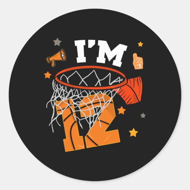 Sticker Rond Garçon squelette 12 ans anniversaire 12 ans (Devant)