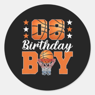 Sticker Rond Garçon squelette 8 ans Fête d'anniversaire squelet