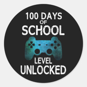 Sticker Rond Garçons 100 Jours De Jeux Vidéo Gamer Niveau Un
