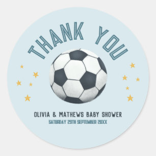 Sticker Rond Garçons Bleu Cute Merci Baby shower