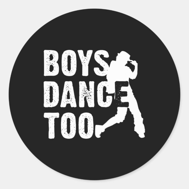 Sticker Rond Garçons Danse trop Cool Danse Danse Danse (Devant)