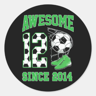 Sticker Rond Garçons de 12 ans Incroyables 12 depuis 2014 Footb