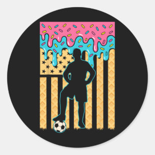 Sticker Rond Garçons de football à la glace qui goutte Joueurs