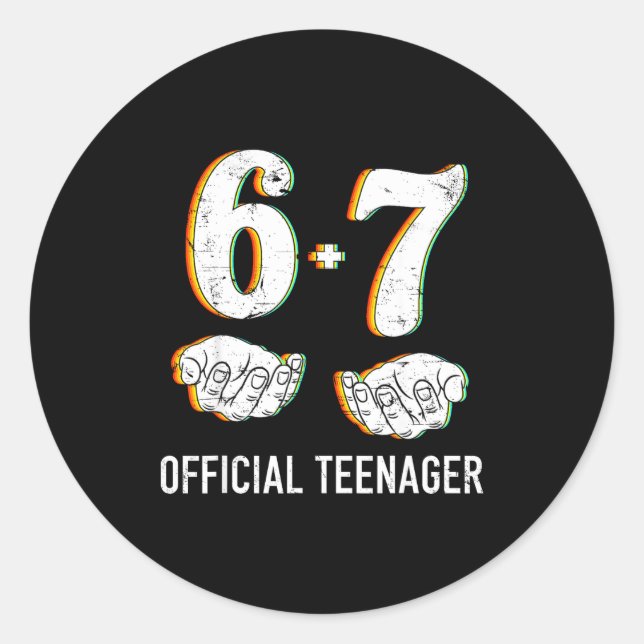 Sticker Rond Garçons Filles Adolescent de 6+7 ans 13e anniversa (Devant)