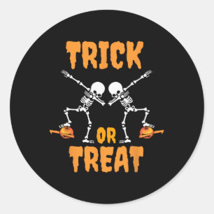 Sticker Rond Garçons Filles Dabbing Citrouille Squelette Zombie