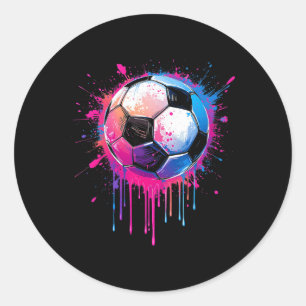 Sticker Rond Garçons Filles De Football Incroyable Football Col