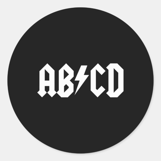 Sticker Rond Garçons Filles Enseignants ABCD Rock Graphic retou (Devant)