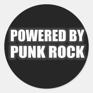Sticker Rond garçons filles POWERED BY PUNK ROCK music