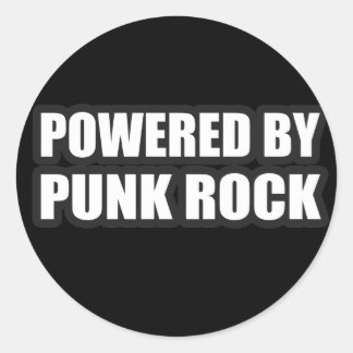 Sticker Rond garçons filles POWERED BY PUNK ROCK music