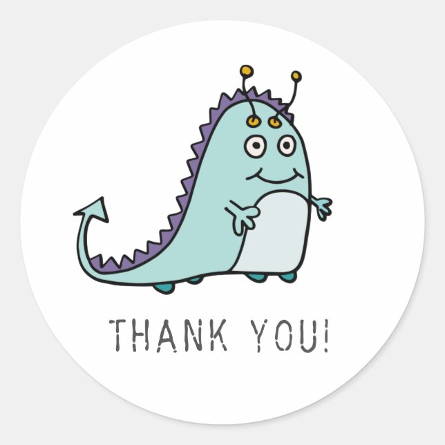 Sticker Rond Garçons Monster 1er fête d'anniversaire (Devant)