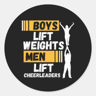 Sticker Rond Garçons Poids Lift Hommes Soulevez Cheerleaders Ch