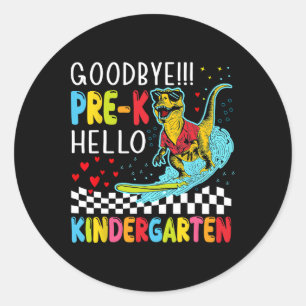 Sticker Rond Garçons pré-maternelle Dernier jour d'école Dinosa