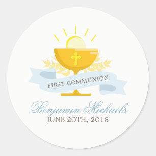 Sticker Rond Garçons Première Communion sainte