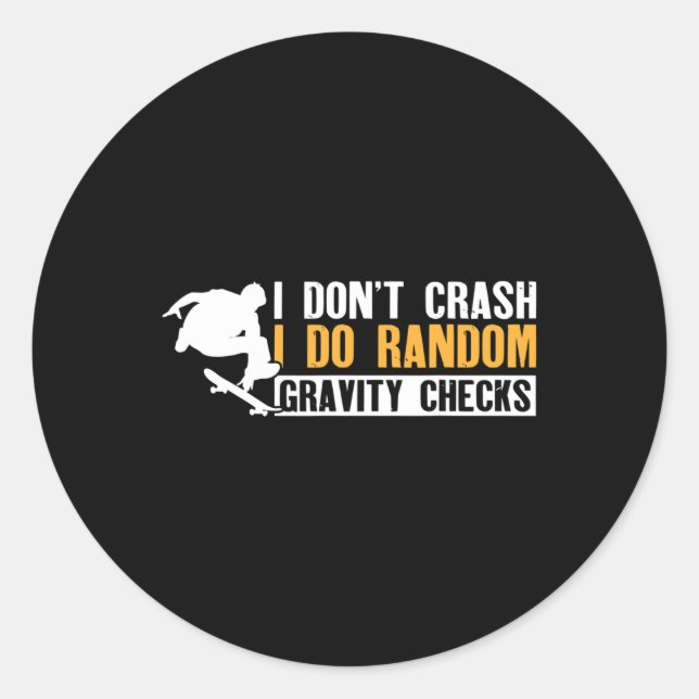 Sticker Rond Garçons skateboarders cool blessure skateboard drô (Devant)