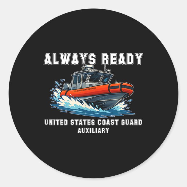 Sticker Rond Garde côtière auxiliaire américaine _ Uscg Aux T-s (Devant)