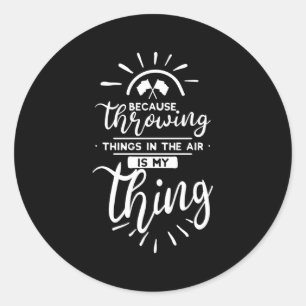 Sticker Rond Garde de couleurs Jetez des choses blague