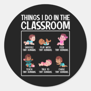 Sticker Rond Garde d'enfants École maternelle Enseignant pour n