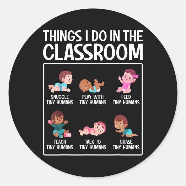 Sticker Rond Garde d'enfants École maternelle Enseignant pour n (Devant)