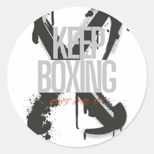 Sticker Rond Garde la boxe Ne jamais abandonner Formation de co
