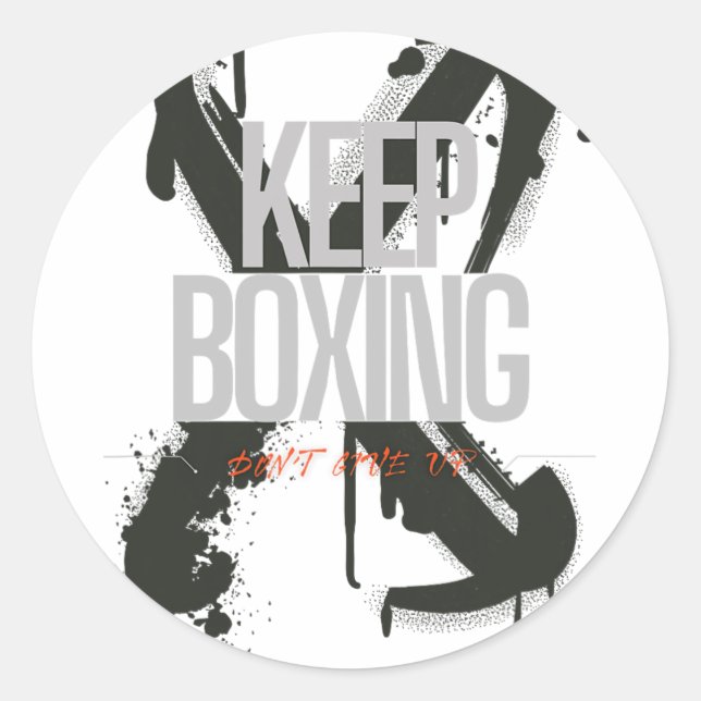 Sticker Rond Garde la boxe Ne jamais abandonner Formation de co (Devant)