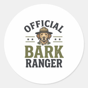 Sticker Rond Garde Officiel de l'aboiement Chien Graphique Vint