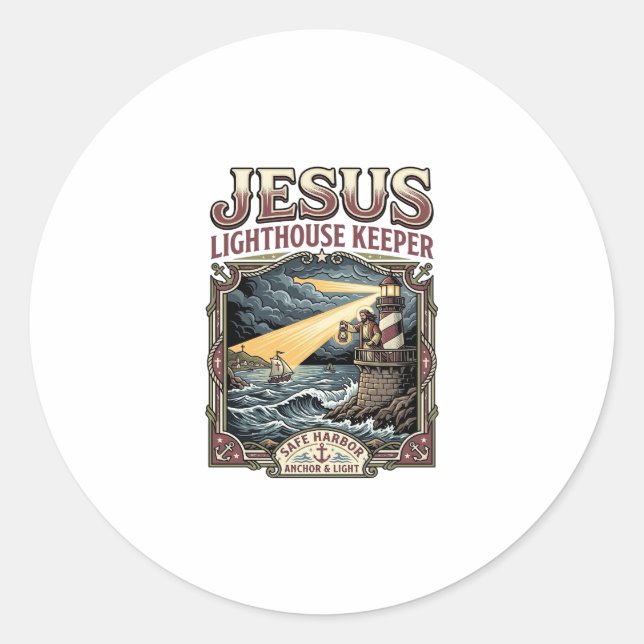 Sticker Rond Garde-phare Jésus Garde-phare Jésus Ch (Devant)