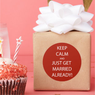 Sticker Rond GARDE vintage CALME SE MARIER