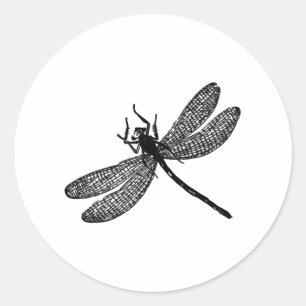 Sticker Rond Garden Dragonfly Imprimer Cadeau Tee