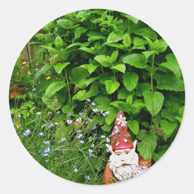 Sticker Rond Garden Gnome (Devant)