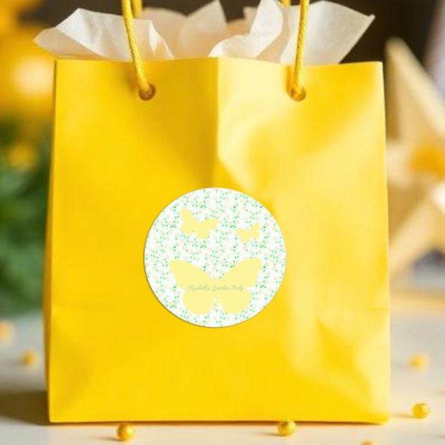 Sticker Rond Garden Party Gender Neutral Baby Shower (Créateur téléchargé)