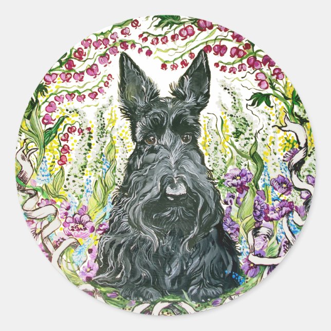 Sticker Rond Garden Scottie (Devant)