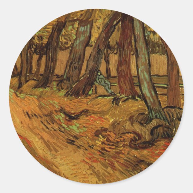 Sticker Rond Garden St Paul Hospital Figure de Vincent van Gogh (Devant)