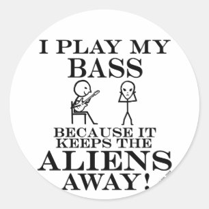Sticker Rond Garder les Aliens loin de la basse