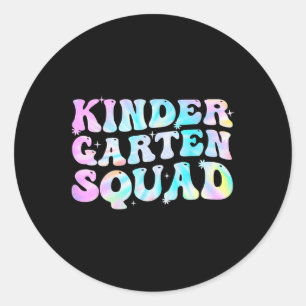 Sticker Rond Gardergarten Squad Enseignants enfants Tie Dye Ret