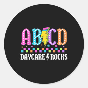 Sticker Rond Garderie Rocks Abcd Retour À L'École Funny Rock En