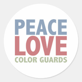 Sticker Rond Gardes de couleurs Peace Love