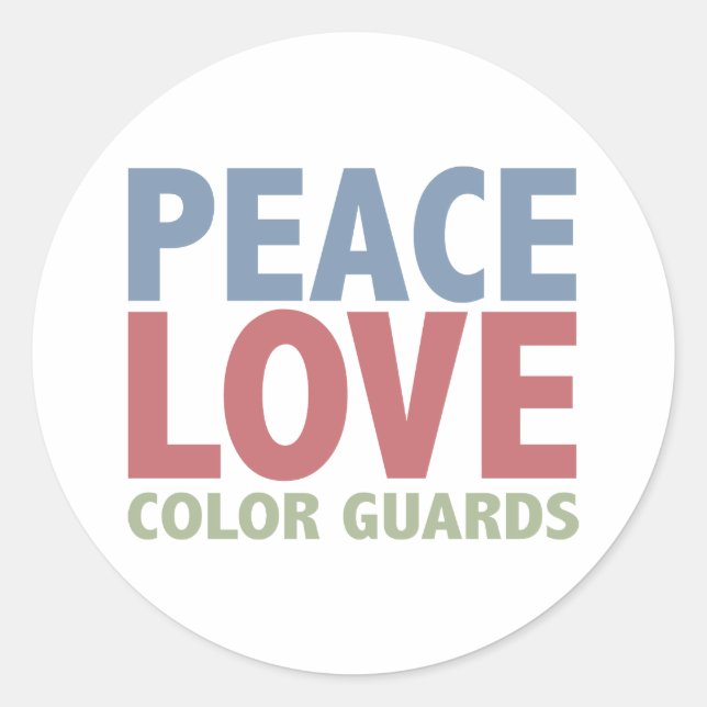 Sticker Rond Gardes de couleurs Peace Love (Devant)