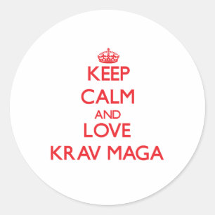 Sticker Rond Gardez le calme et aimez Krav Maga