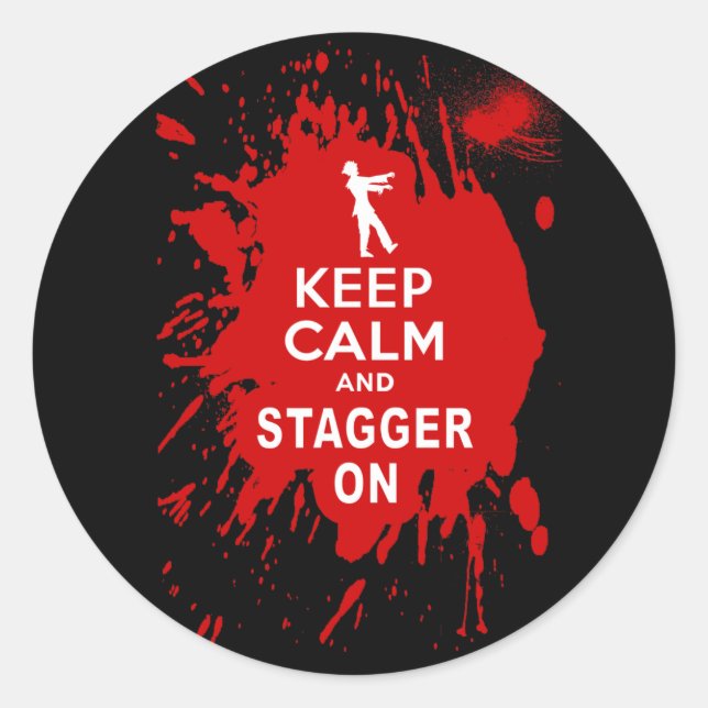 Sticker Rond Gardez le calme et le stress sur avec le sanglier (Devant)