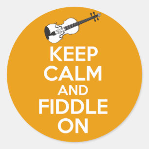 Sticker Rond Gardez le calme et le violon sur le violon sur