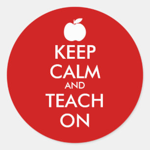 Sticker Rond Gardez le calme et l'enseignez sur des