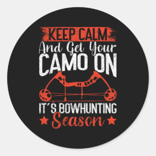 Sticker Rond Gardez le calme et mettez votre Camo sur la mer de