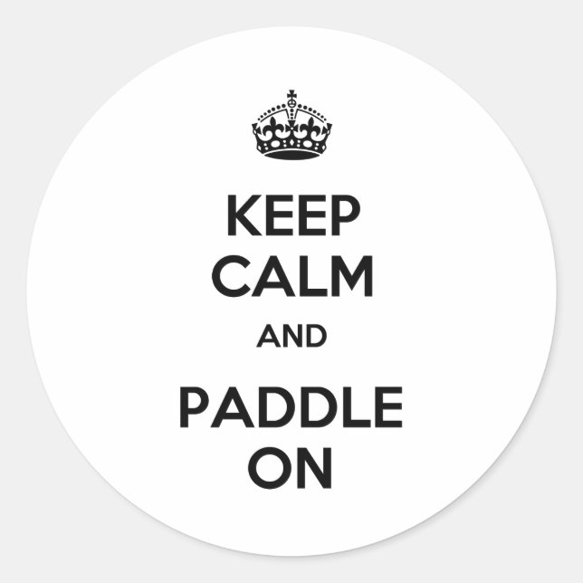 Sticker Rond Gardez le calme et pagayer (Devant)
